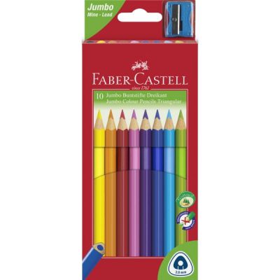 Coloured pencil Jumbo triangular box of 10 with sharpener