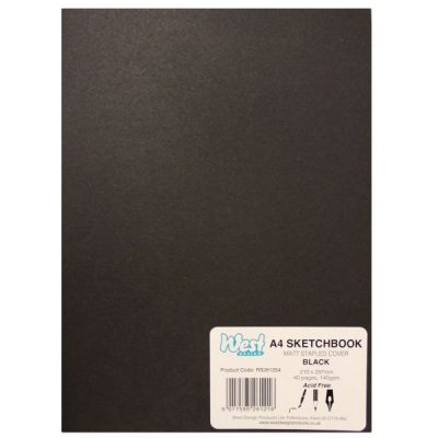 A4 Graduate Soft Cover Sketch Book - 140g Black