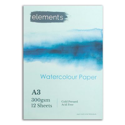 Elements Watercolour Pad - A3. 12 sheets. 300g