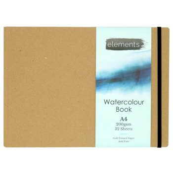 Elements - A4 Hardback Watercolour Pad. 32 sheets 200g