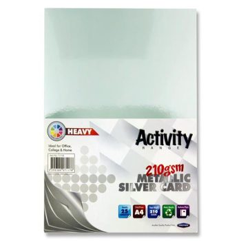 A4 Silver Metallic Card 210g - Pack of 25