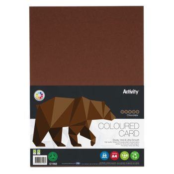 A4 Chocolate Colour Card 160g - Pack of 50