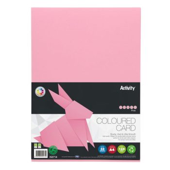 A4 Pink Colour Card 160g - Pack of 50