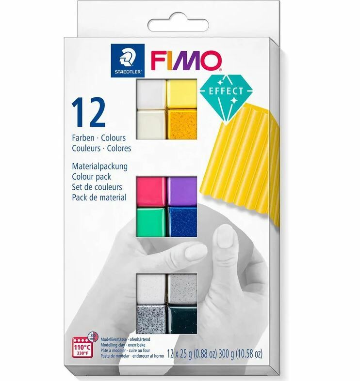FIMO Multi-block Set - 12 x 25g blocks (Effect Selection) - Art & Craft