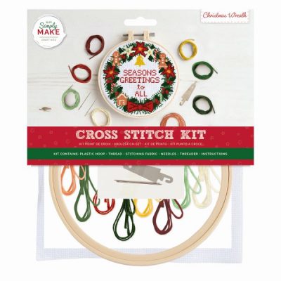 Cross Stitch Kit - Christmas Wreath - Simply Make - Art & Craft