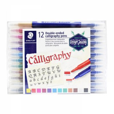 Staedtler Double Ended Coloured Calligraphy Markers - Set of 12