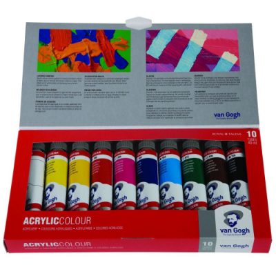 Van Gogh Acrylic Paint Set - 10 Colours & Accessories