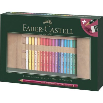 Faber Castekk Polychormos Roll - Set of 30 colouring pencils