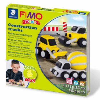 FIMO Kids Construction Trucks Set 168g Ages 8 plus - modelling set