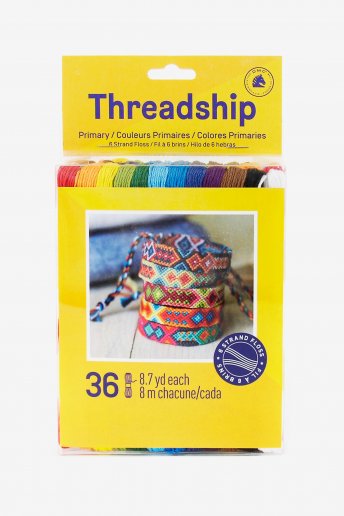 Threadship - 8.7 yards each of Embroidery Threads Selection Pack of 36 - Multicoloured