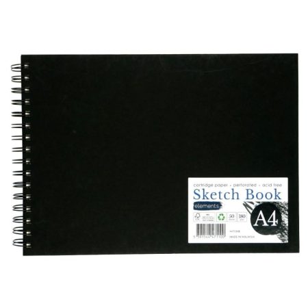 A4 Elements Wirebound Sketchbook (Landscape) - 50 sheets 180g