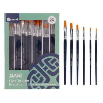 Classroom Pack 30 Asst. Synthetic Brushes - Flat