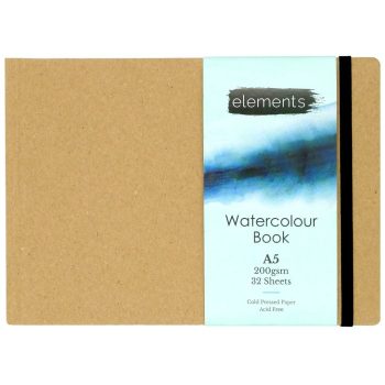 Elements - A5 Hardback Watercolour Pad. 32 sheets 200g