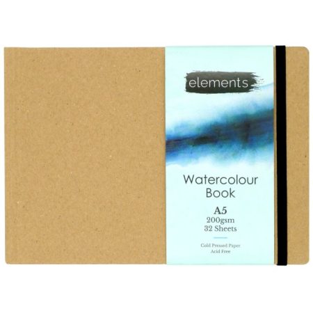 Elements - A5 Hardback Watercolour Pad. 32 sheets 200g