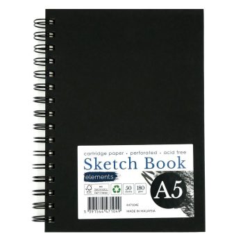 A5 Elements Wirebound Sketchbook (Portrait) - 50 sheets 180g