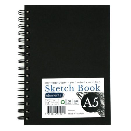 A5 Elements Wirebound Sketchbook (Portrait) - 50 sheets 180g
