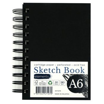 A6 Elements Wirebound Sketchbook (Landscape) - 50 sheets 180g
