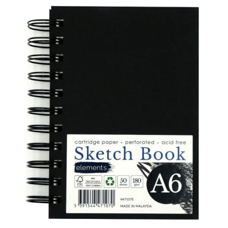 A6 Elements Wirebound Sketchbook (Portrait) - 50 sheets 180g
