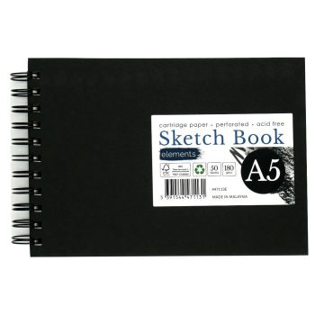 A5 Elements Wirebound Sketchbook (Landscape) - 50 sheets 180g