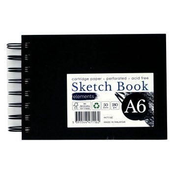 A6 Elements Wirebound Sketchbook (Portrait) - 50 sheets 180g
