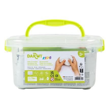 DARWI Air Drying Modelling Clay - 4 x 1KG in storage box