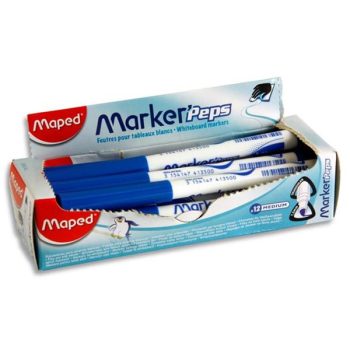 Maped Whiteboard Markers (Slim) - Box of 12 Blue