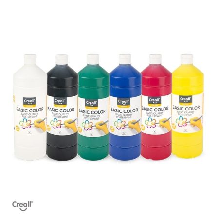 Creall Poster Paint 1000ml – Assorted 6 Colour Classroom Box